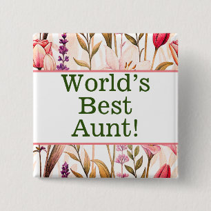 World's best aunt pin