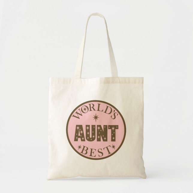 Worlds Best Aunt Pink Gift Tote Bag (Front)