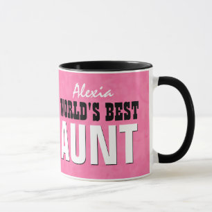 World's Best AUNT Pink Grunge V23 Mug