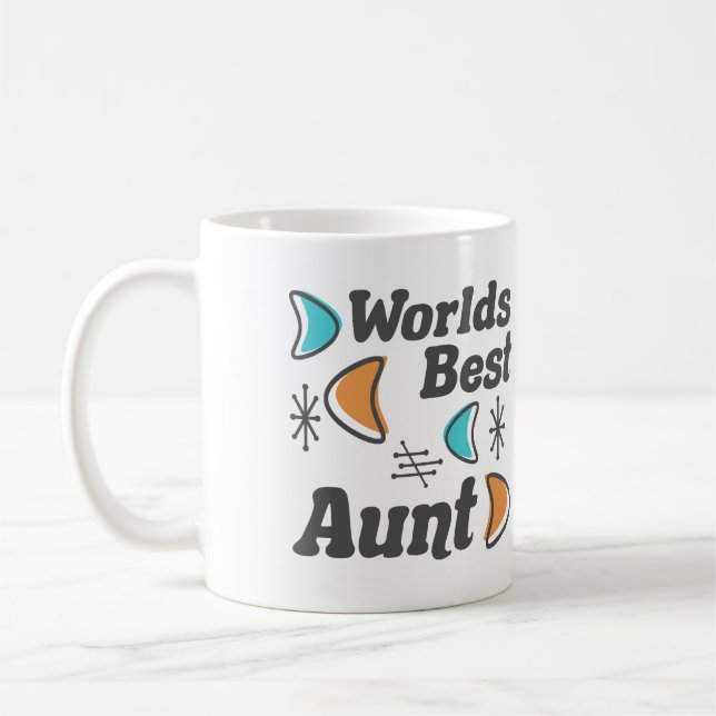 Worlds Best Aunt Retro Coffee Mug (Left)