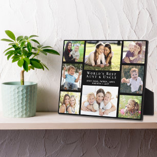 World's Best Aunt Uncle Photo Collage Black Plaque