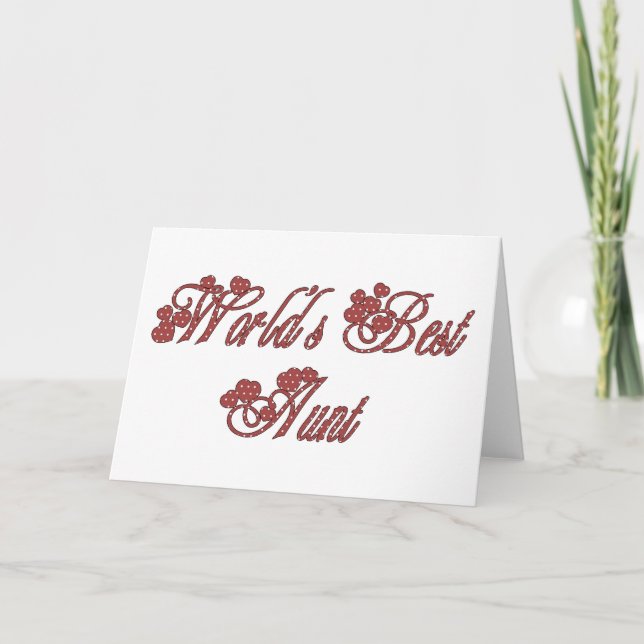 World's Best Aunt Valentine Tees and GIfts Holiday Card (Front)