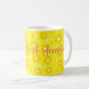 World's Best Auntie Flowery Coffee Mug