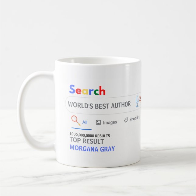 WORLD'S BEST AUTHOR Novelty GAG Search TOP Result Coffee Mug (Left)