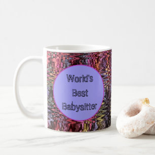 Worlds Best Babysitter Bright Abstract Thank You Coffee Mug