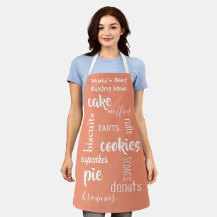 World's Best Baking Mum Peach Apron