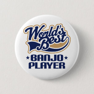 World's Best Banjo Player Music Gift 6 Cm Round Badge