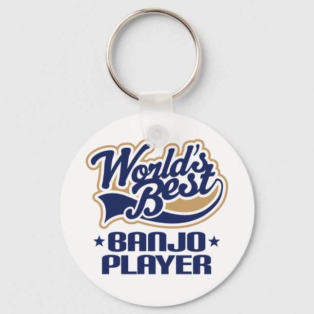 World's Best Banjo Player Music Gift Key Ring (Front)