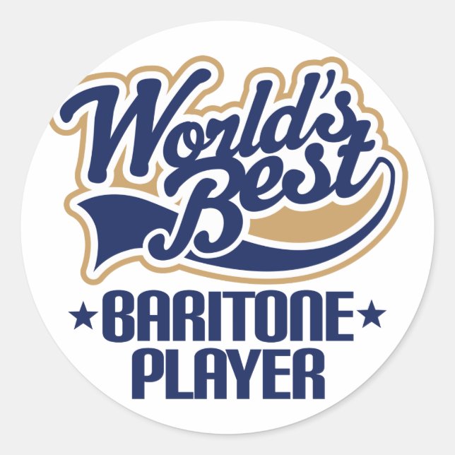Worlds Best Baritone Player Gift Classic Round Sticker (Front)