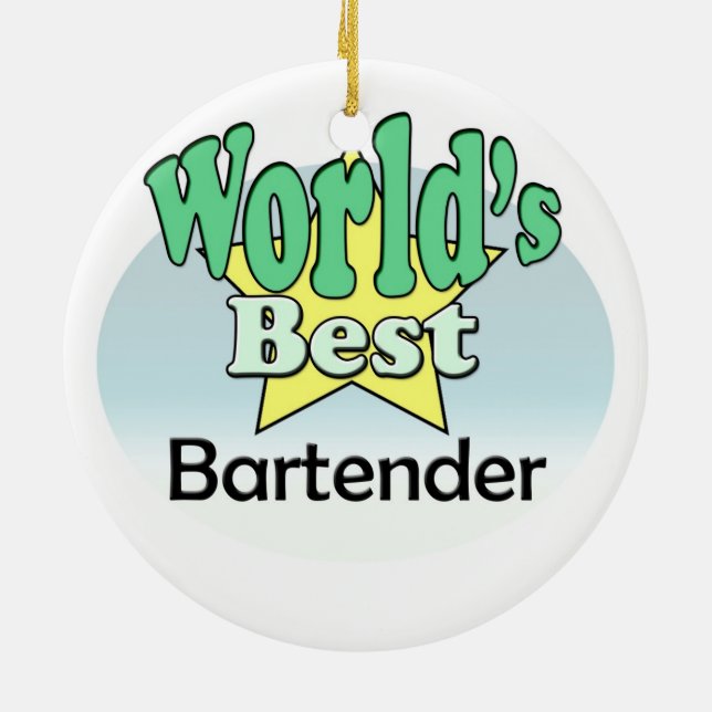 World's Best Bartender Ceramic Ornament (Back)