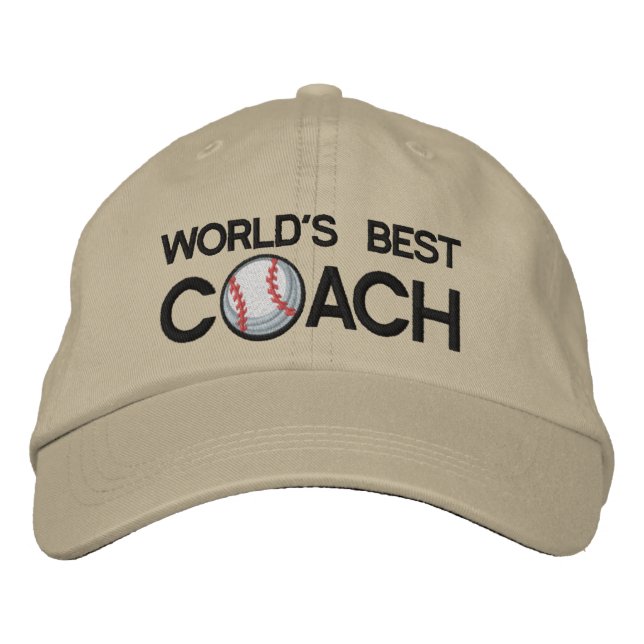 Worlds Best Baseball Coach Embroidered Hat (Front)