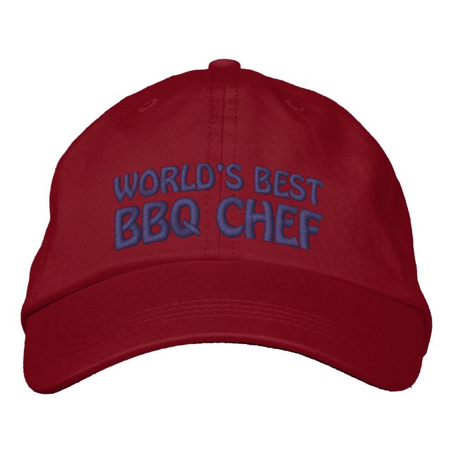 Worlds Best BBQ Chef Embroidered Hat (Front)