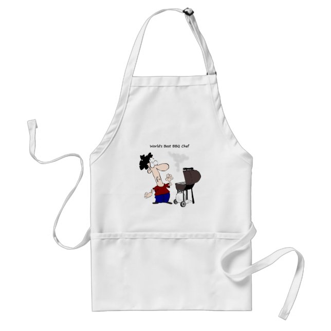 World's Best BBQ Chef Fun Quote for him Standard Apron (Front)