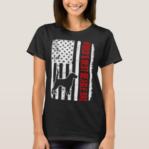 Worlds Best Beagle Dad American Flag T-Shirt