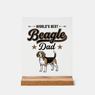 Worlds Best Beagle Dad Vintage Dog Acrylic Sign