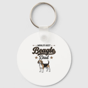 Worlds Best Beagle Dad Vintage Dog Key Ring