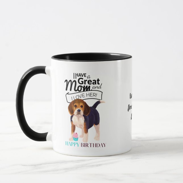 World's BEST BEAGLE DOG MOM Personalised Fun Mug (Left)