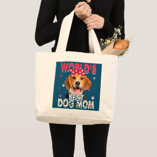 World's Best Beagle Dog Mum Funny Mother's Day  Large Tote Bag