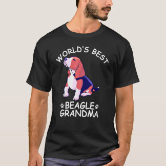 Worlds Best Beagle Grandma Granddog Dog Cute T-Shirt