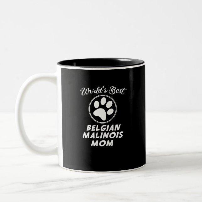 World's Best Belgian Malinois Mum Two-Tone Coffee Mug (Left)