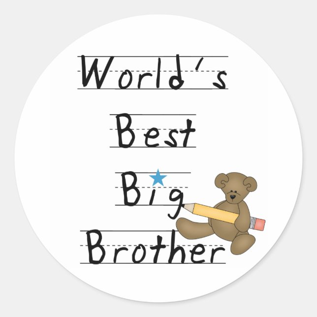 World's Best Big Brother Classic Round Sticker (Front)