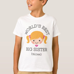 Worlds best big sister blonde hair personalised T-Shirt