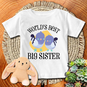 World's Best Big Sister Cute Birds Baby T-Shirt