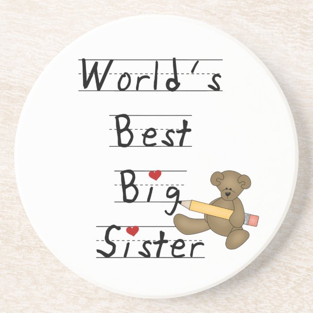 World's Best Big Sister Gifts Coaster (Front)