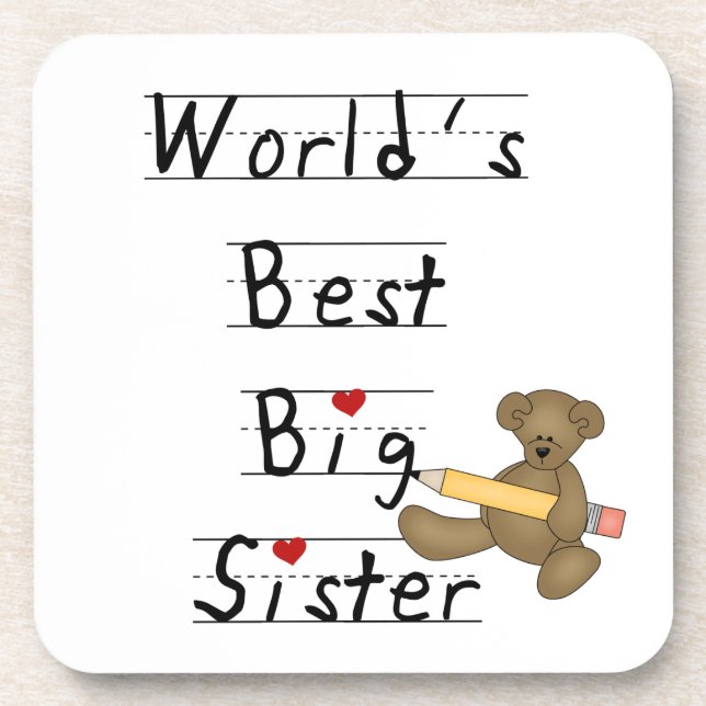 World's Best Big Sister Gifts Coaster (Front)