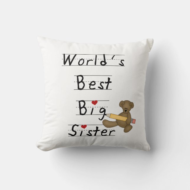World's Best Big Sister Gifts Cushion (Front)