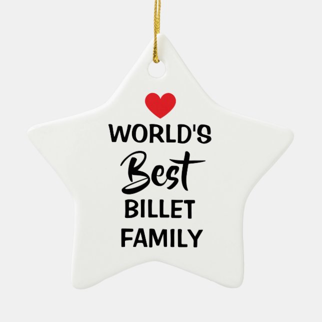 World's Best Billet Family Hanging Ornament (Front)