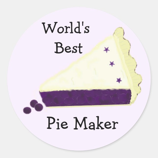 World's Best Blueberry Pie Maker Classic Round Sticker (Front)