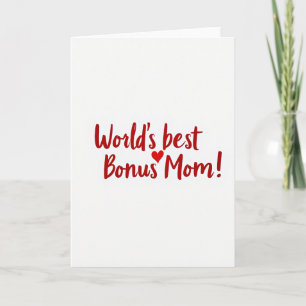Worlds Best Bonus Mom Red Script Card