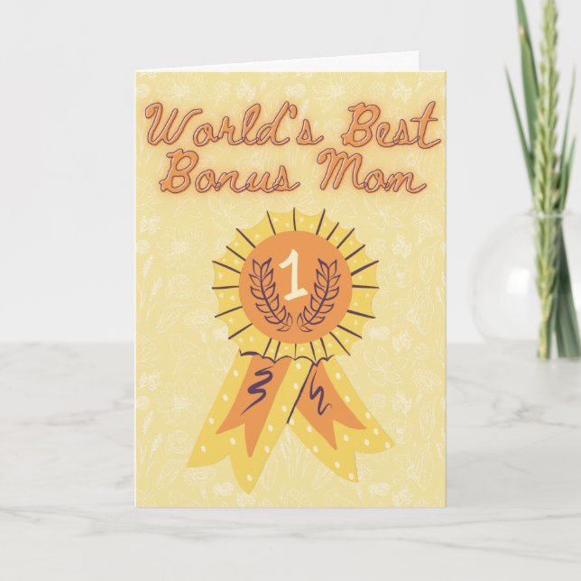 World's Best Bonus Mum Mother's Day Card (Front)