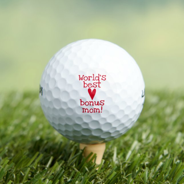 World's best Bonus Mum! | Stepmother Mother's Day Golf Balls (Insitu Tee)