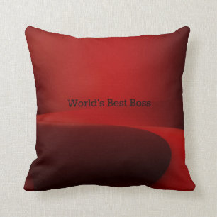 World's Best Boss - black and red classic design Cushion