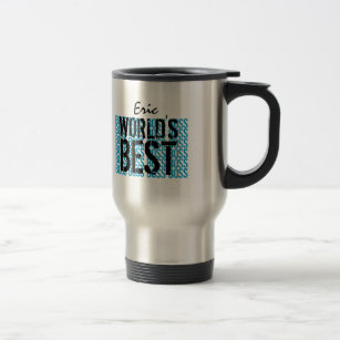 World's Best Boss Blue Black Grunge Lettering G453 Travel Mug