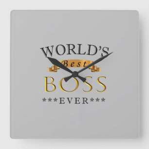 World's best boss ever square wall clock