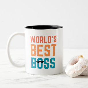 World's Best Boss, funny office gift for boss Two-Tone Coffee Mug