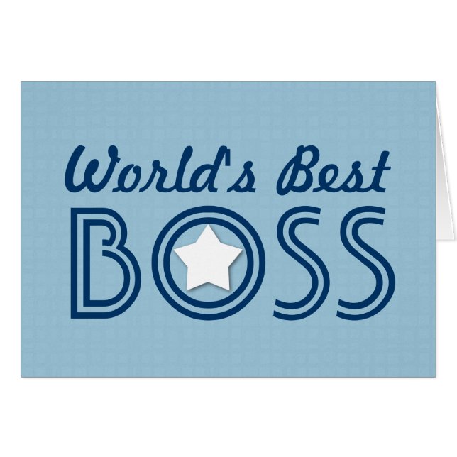 World's Best BOSS White Star Blue Pattern V1C (Front Horizontal)