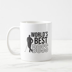 World's best boss with a golf player  coffee mug
