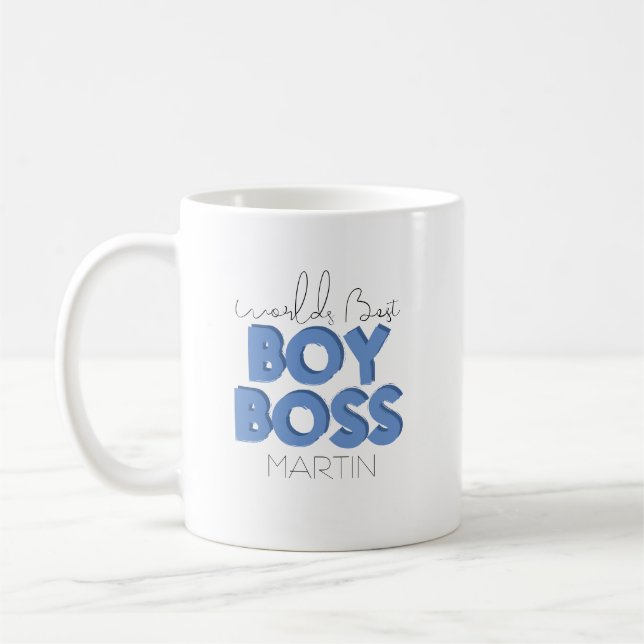 Worlds Best Boy Boss Coffee Mug (Left)
