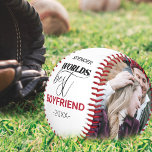 Worlds Best Boyfriend | 2 Photo Collage Unique  Baseball<br><div class="desc">Looking for a unique and fun Valentine's Day gift for your significant other? Look no further than this cool personalised baseball. With the option to add two photos and customise the message and design, this keepsake is sure to make your boyfriend feel special. The final product will feature their name...</div>