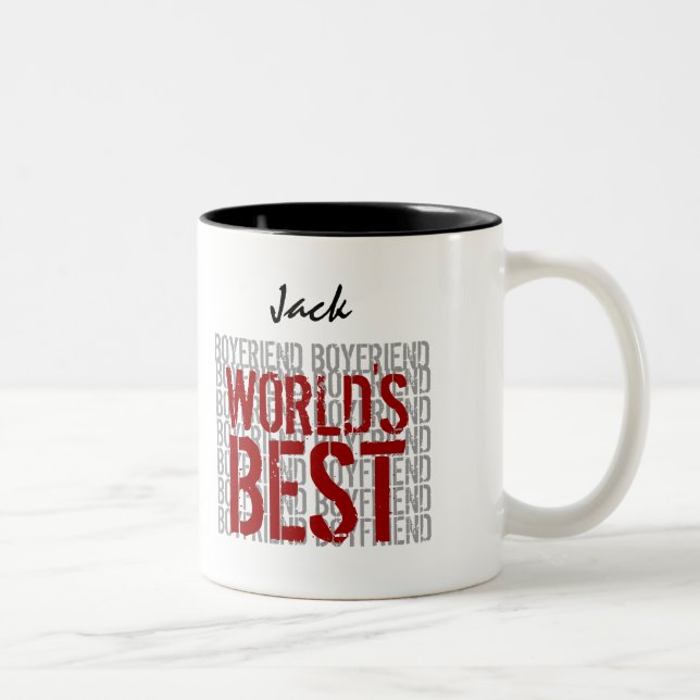 World's Best BOYFRIEND Custom Name B29G Two-Tone Coffee Mug (Right)
