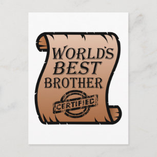 World's Best Brother Funny Certificate Postcard