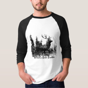 World's Best  Brother Vintage Stag Deer Animal T-Shirt