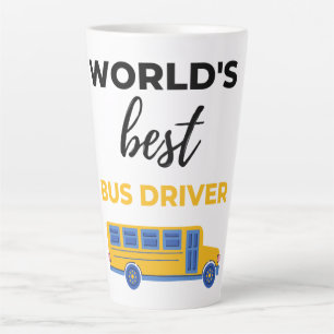 World's Best Bus Driver bl Latte Mug