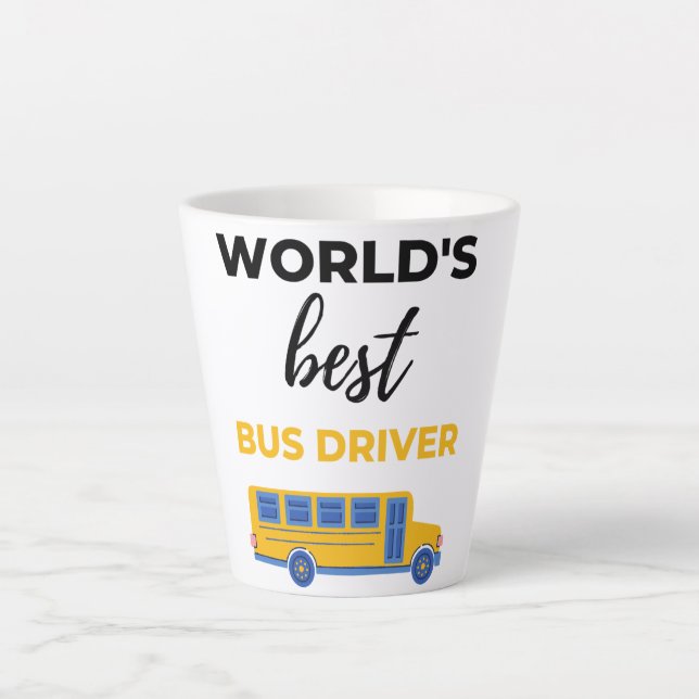 World's Best Bus Driver bl Latte Mug (Front)