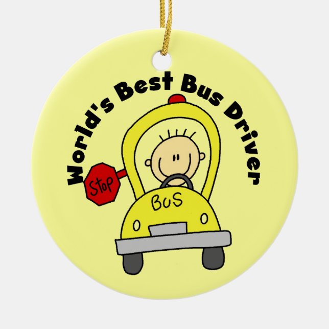 World's Best Bus Driver Ceramic Ornament (Front)