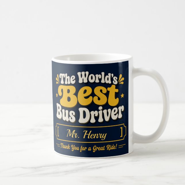 World's Best Bus Driver Personalised Coffee Mug (Right)